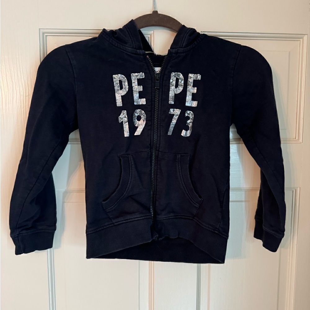 Girls Pepe Zip Up Hooded Jacket Sz 8